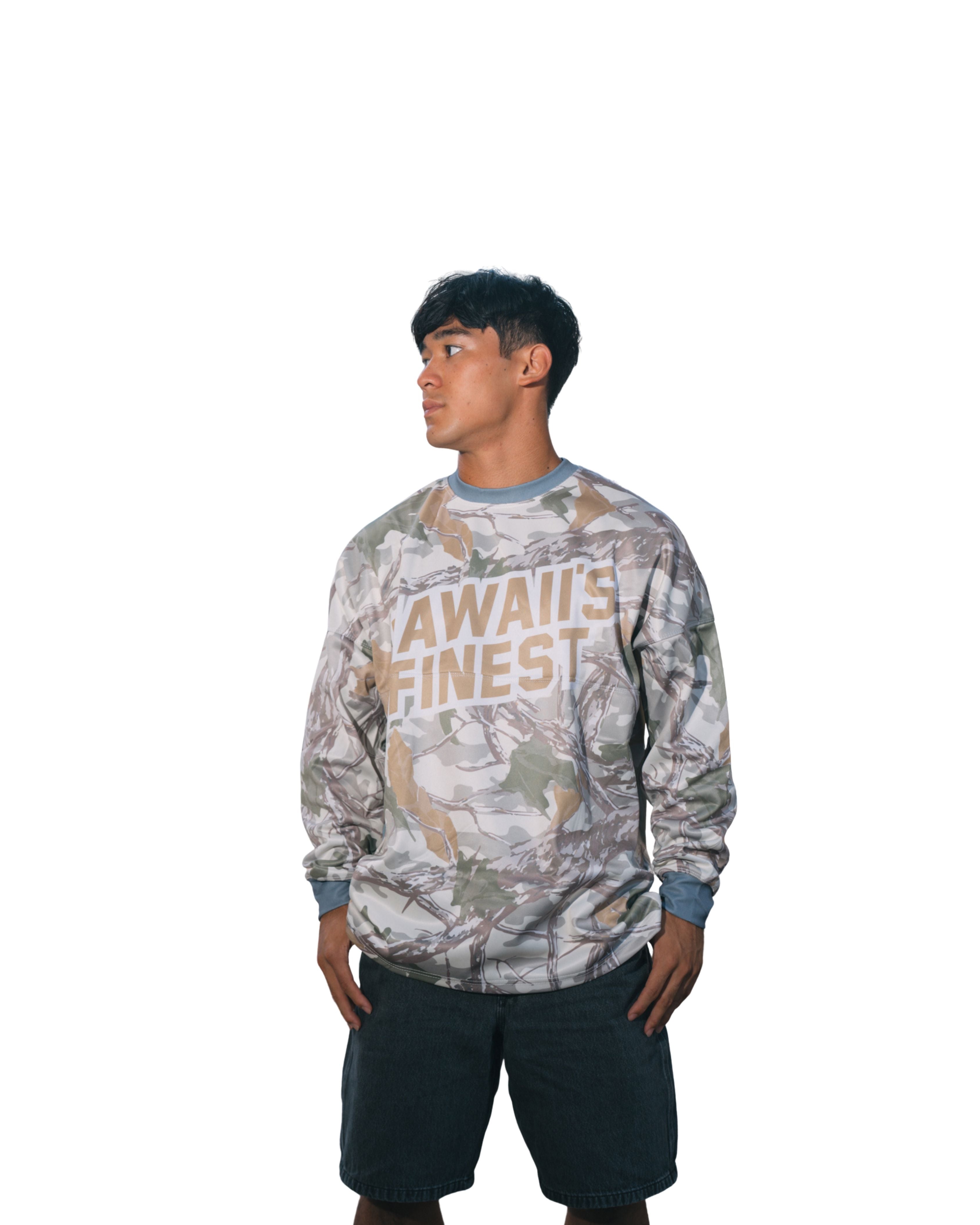 FADED OLIVE AUTUMN CAMO CREW NECK SWEATER Jacket Hawaii's Finest X-SMALL 