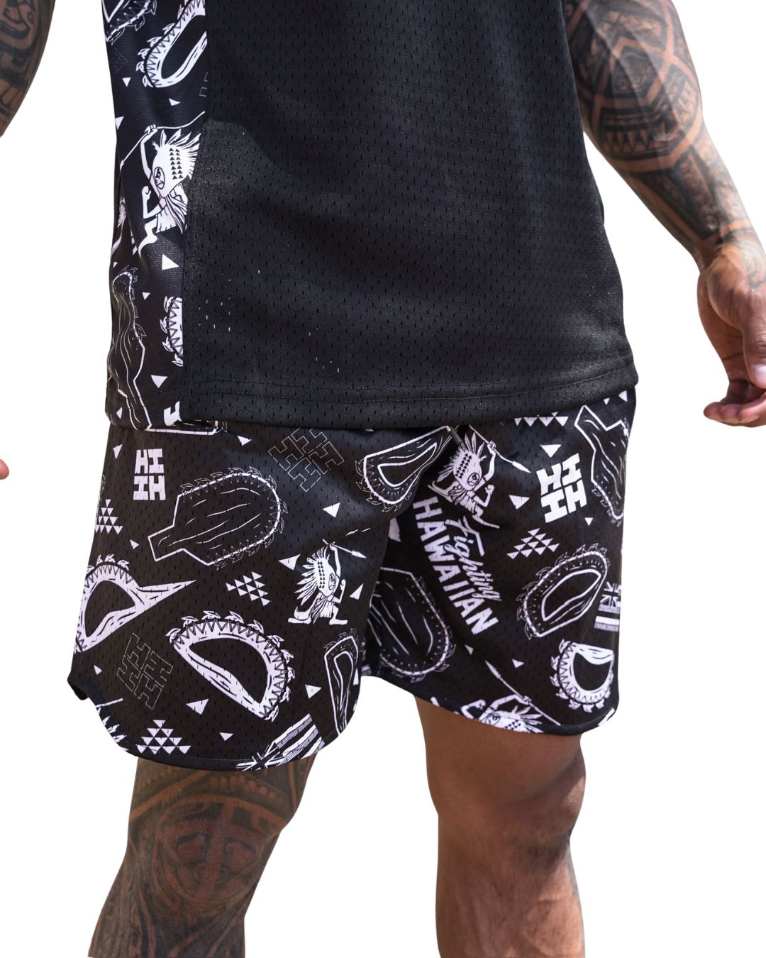FIGHTING HAWAIIAN MESH SHORTS Shorts Hawaii's Finest X-SMALL 