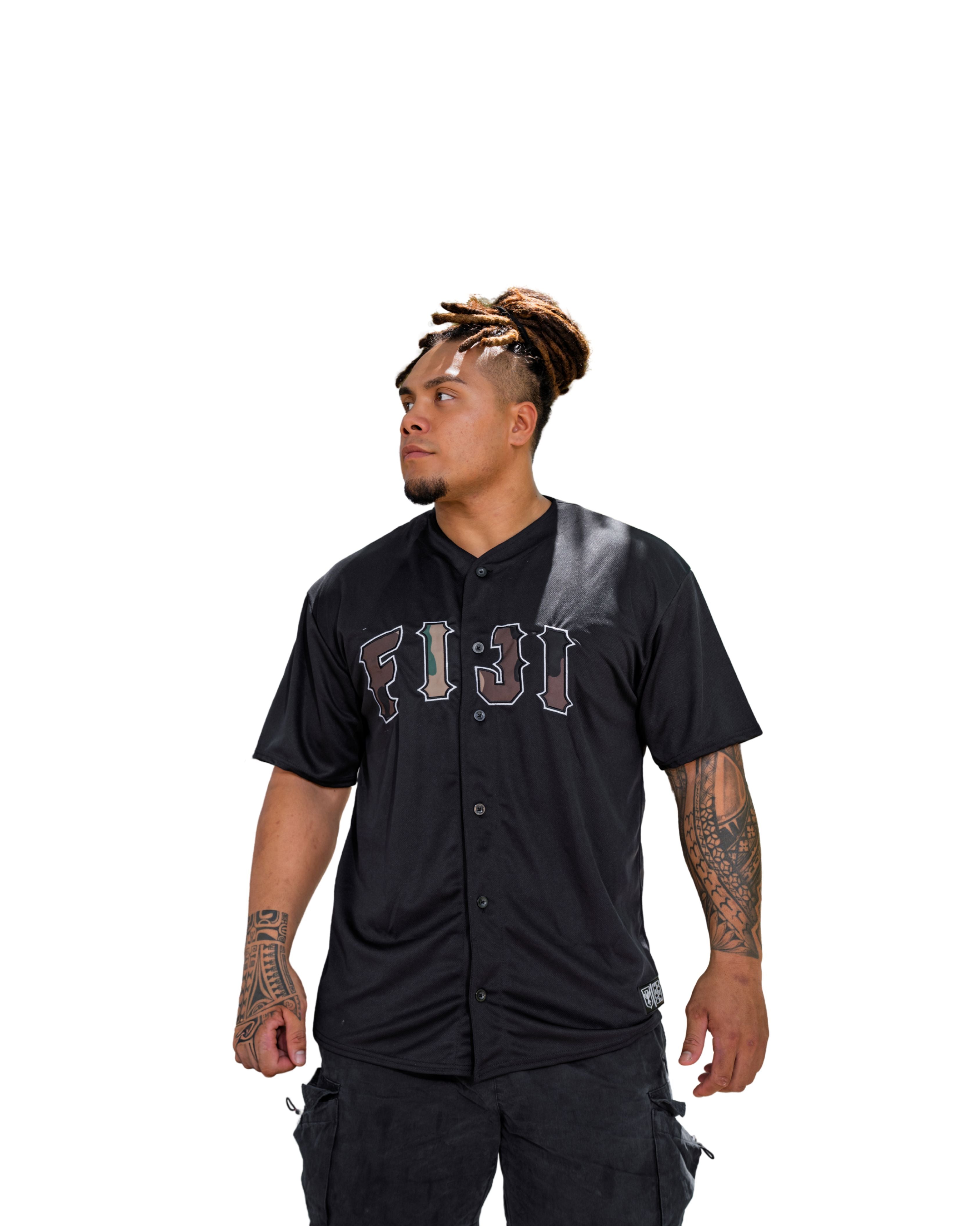 FIJI CAMO BASEBALL JERSEY Jersey Hawaii's Finest SMALL 