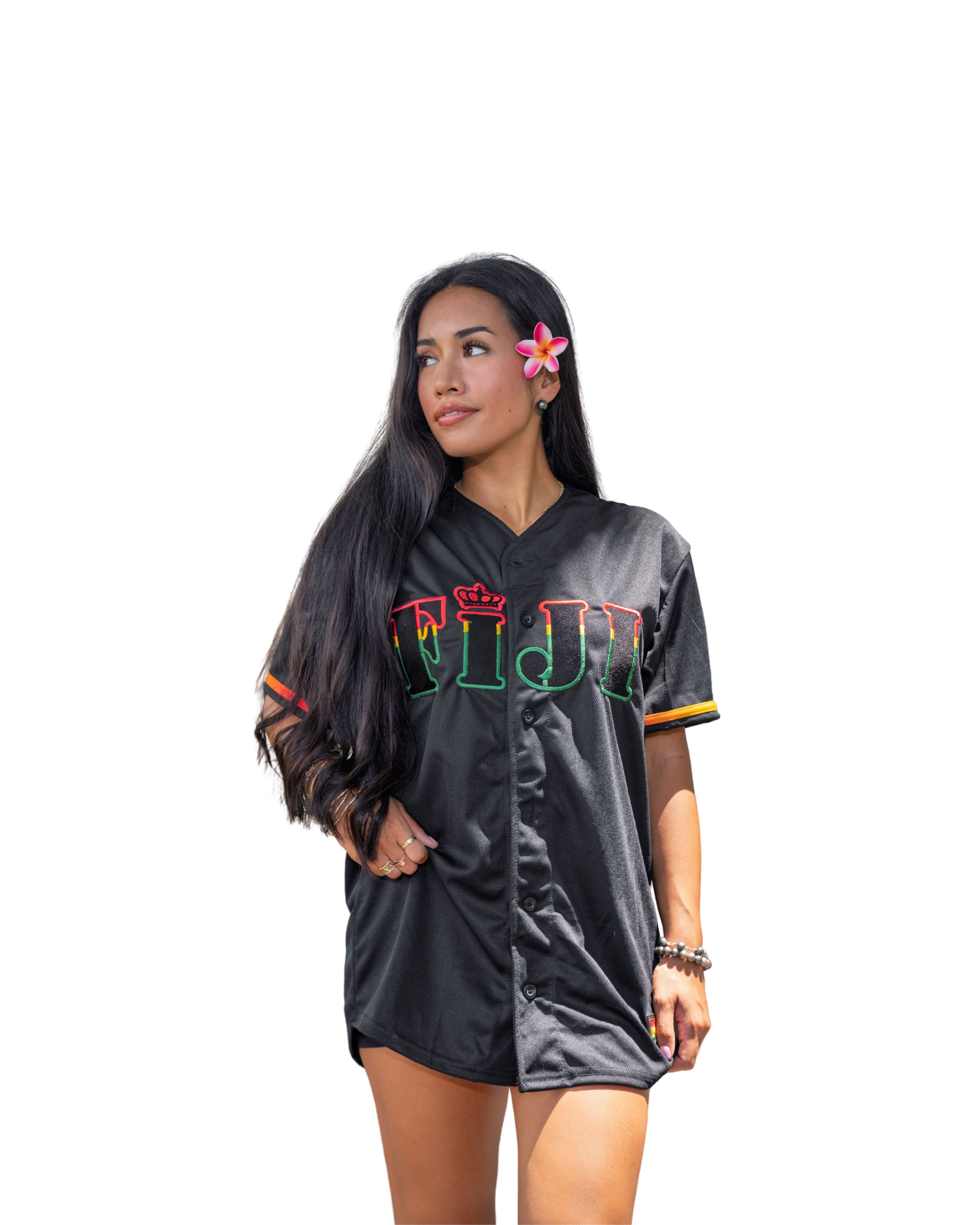 FIJI RASTA BASEBALL JERSEY Jersey Hawaii's Finest SMALL 