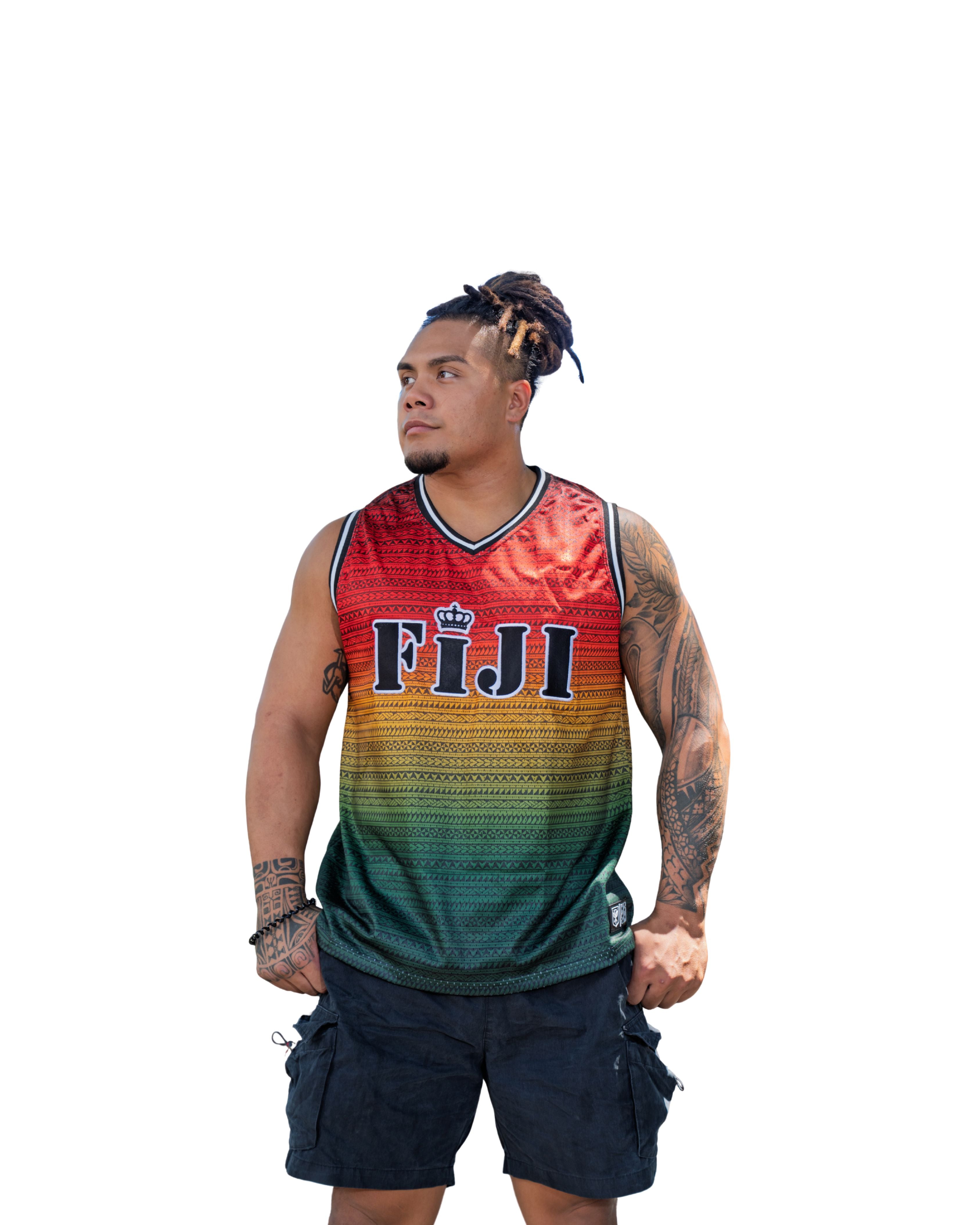 FIJI RASTA BASKETBALL JERSEY Jersey Hawaii's Finest SMALL 