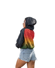 FIJI RASTA WOMEN'S CROP HOODIE Jacket Hawaii's Finest 