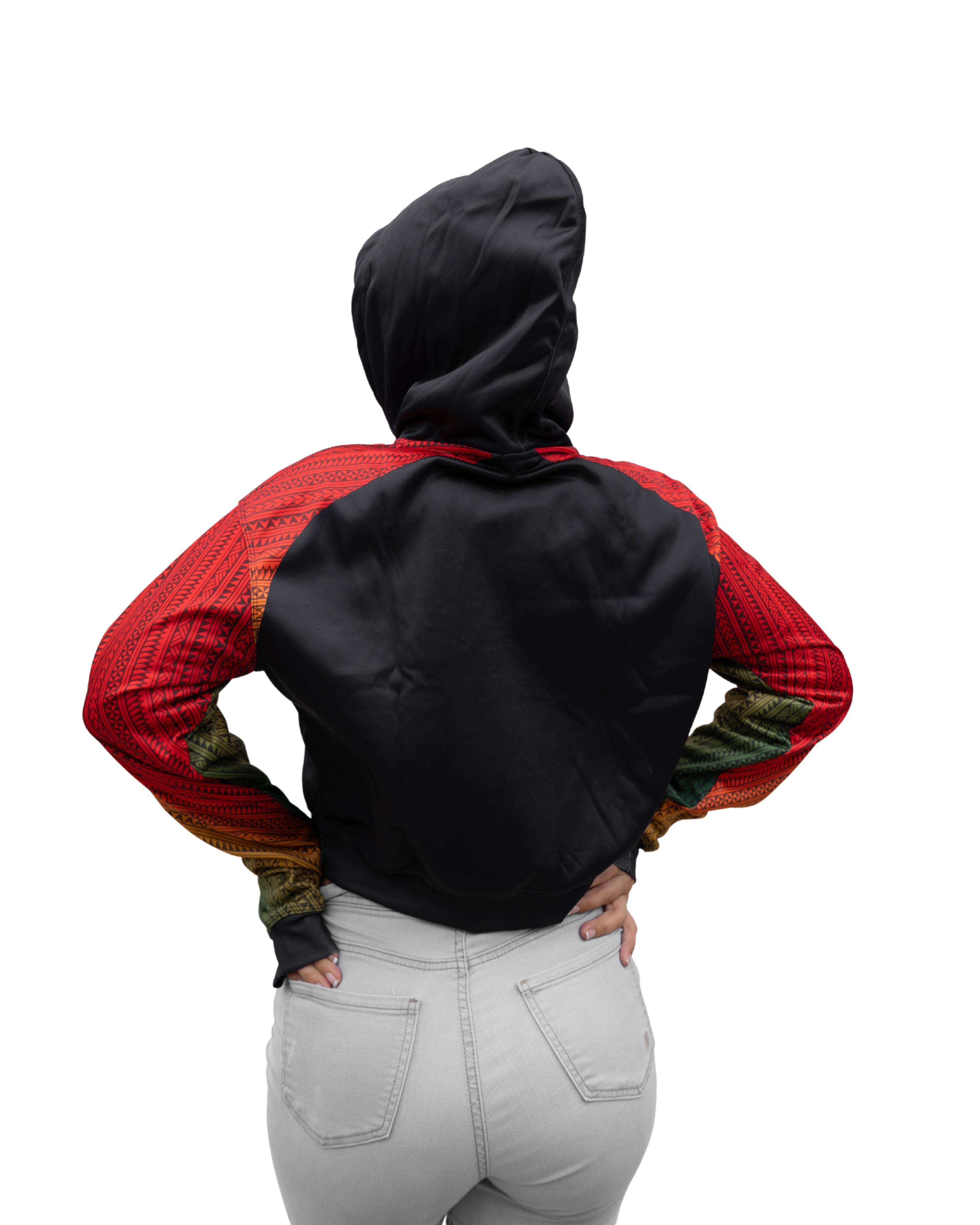 FIJI RASTA WOMEN'S CROP HOODIE Jacket Hawaii's Finest 