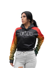 FIJI RASTA WOMEN'S CROP HOODIE Jacket Hawaii's Finest 