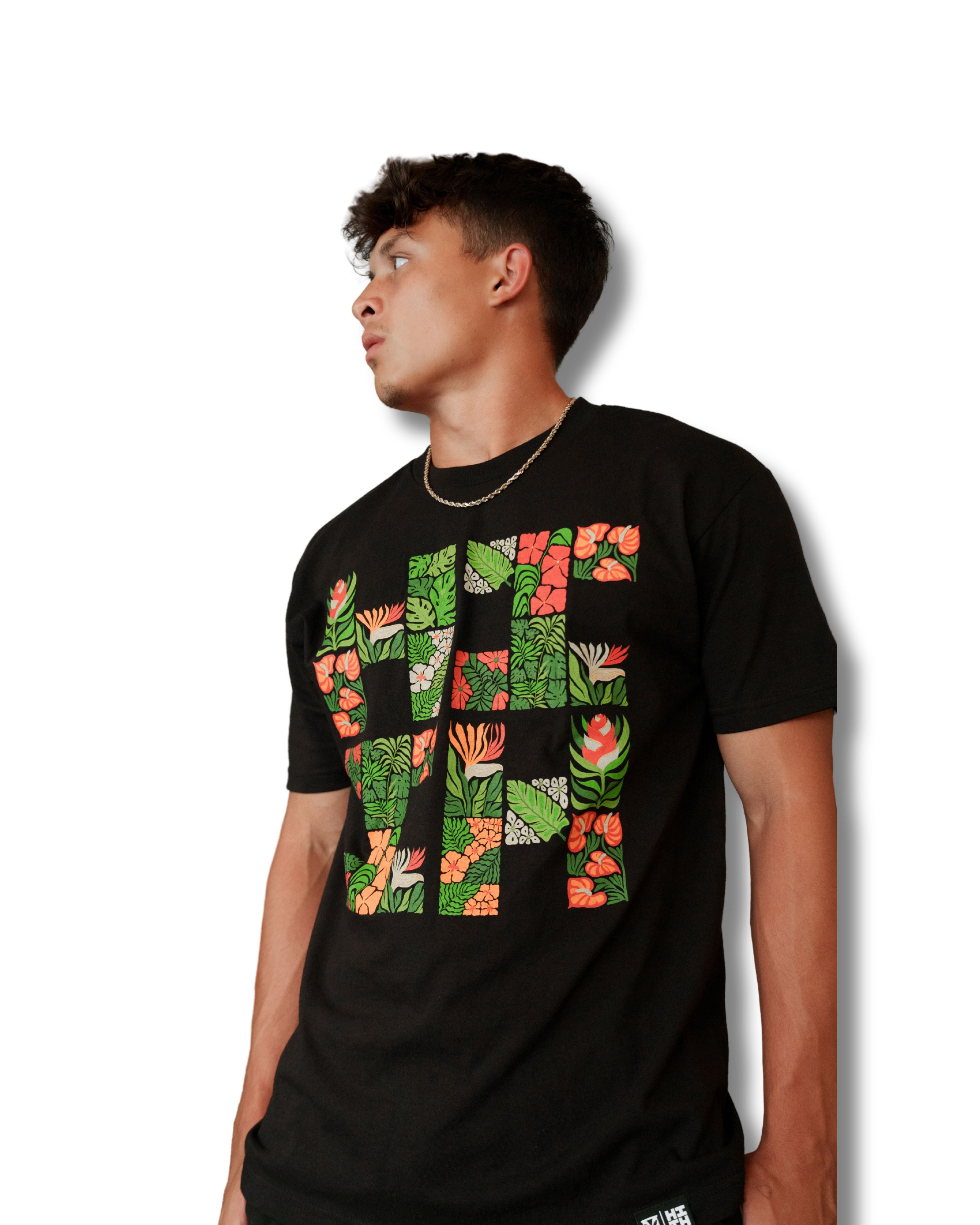 FLORAL LOGO RASTA T-SHIRT Shirts Hawaii's Finest MEDIUM 