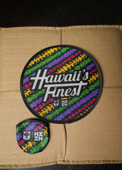 FOLDABLE HAND FANS Utility Hawaii's Finest RAINBOW LEIS 