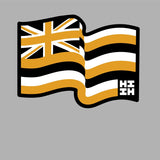 FULL COLOR STICKER - MUSTARD WAVY FLAG (HOLOGRAPHIC)