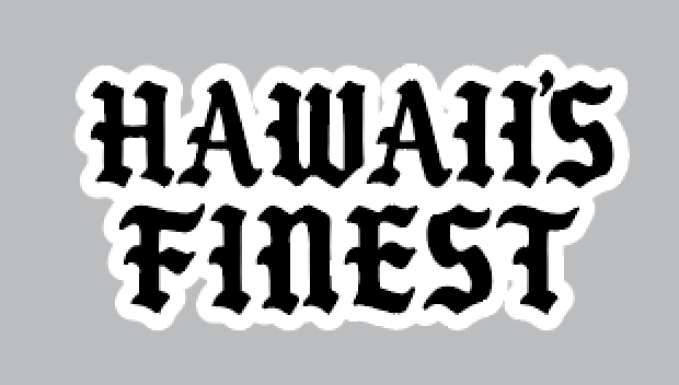 FULL COLOR STICKER - OLD ENGLISH Utility Hawaii's Finest 