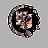 FULL COLOR STICKER - PINK TREE CAMO SPLIT CIRCLE