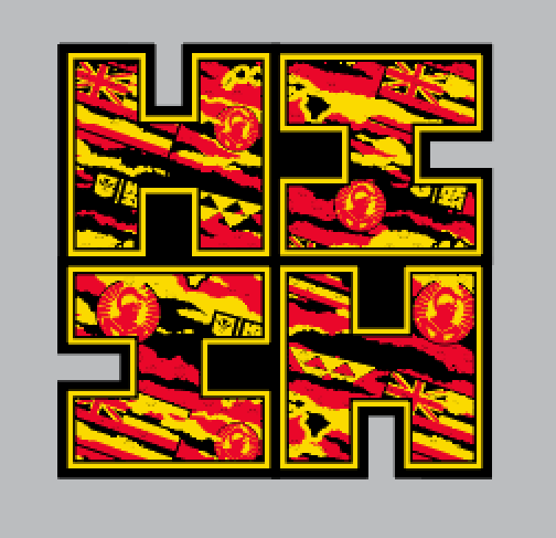 FULL COLOR STICKER - RED ALOHA CAMO HIFI LOGO Utility Hawaii's Finest 