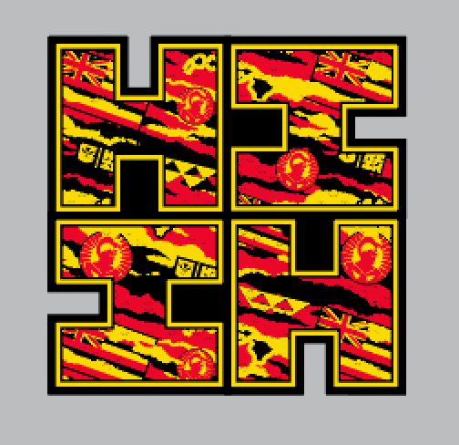 FULL COLOR STICKER - RED ALOHA CAMO HIFI LOGO Utility Hawaii's Finest 