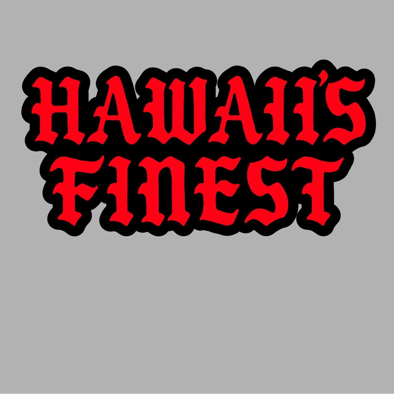 FULL COLOR STICKER - RED OLD ENGLISH Utility Hawaii's Finest 