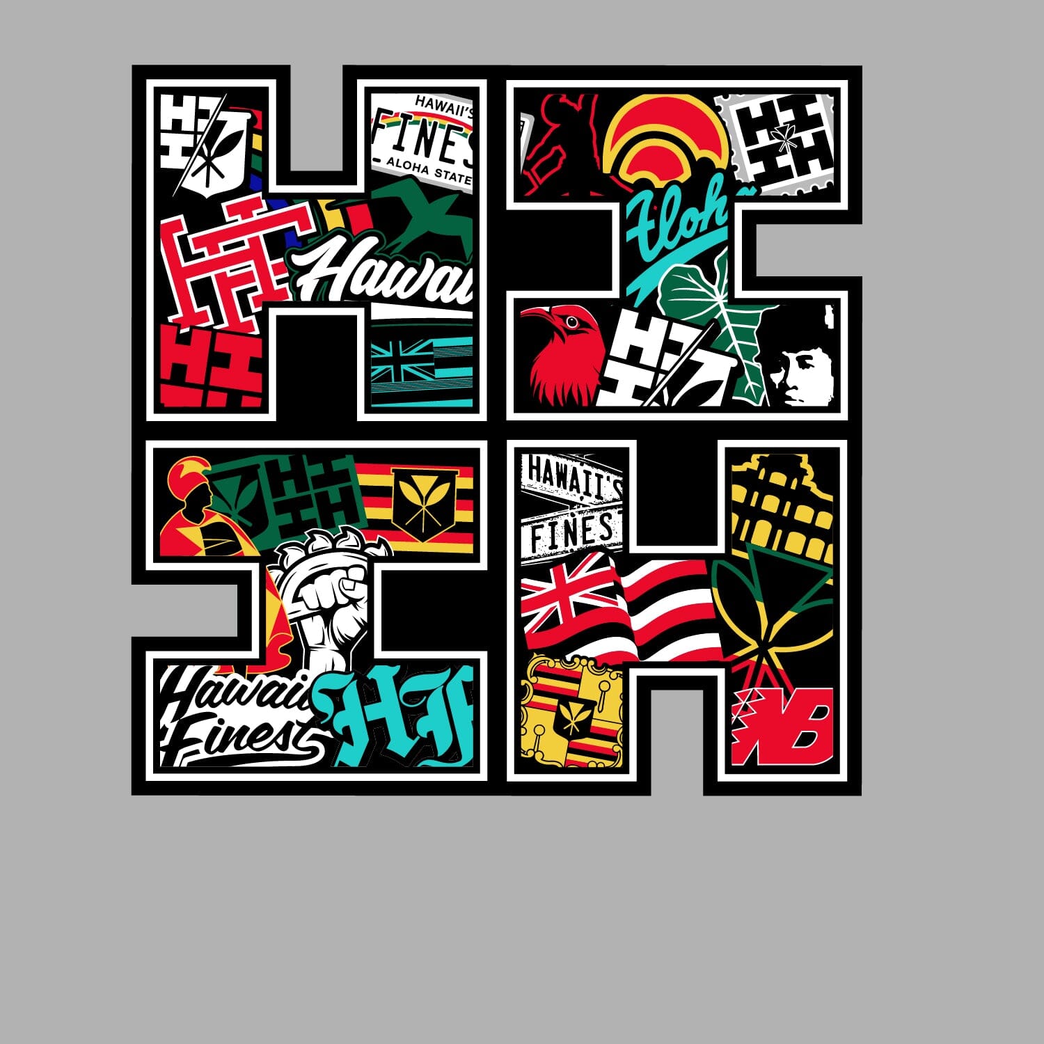 FULL COLOR STICKER - STICKERBOMB LOGO Utility Hawaii's Finest 