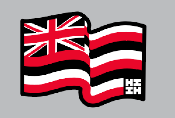 FULL COLOR STICKER - WAVY FLAG (HOLOGRAPHIC) Utility Hawaii's Finest 