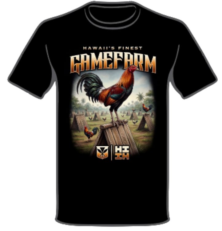 GAME COCK GRAPHIC TEE Shirts Hawaii's Finest SMALL 