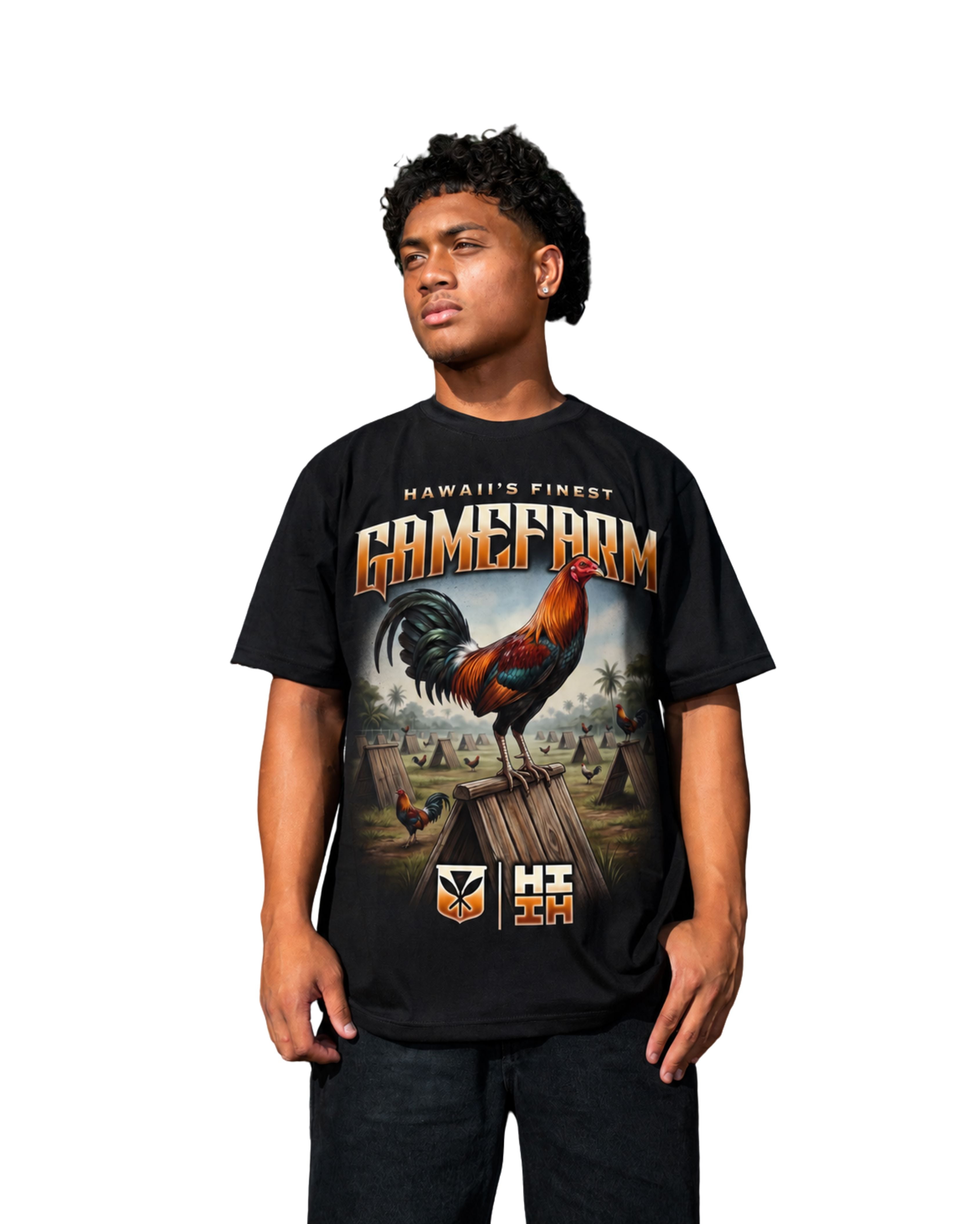 GAME COCK GRAPHIC TEE Shirts Hawaii's Finest SMALL 