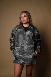 GRAY CAMO COLLAGE RAIN JACKET Jacket Hawaii's Finest X-SMALL 