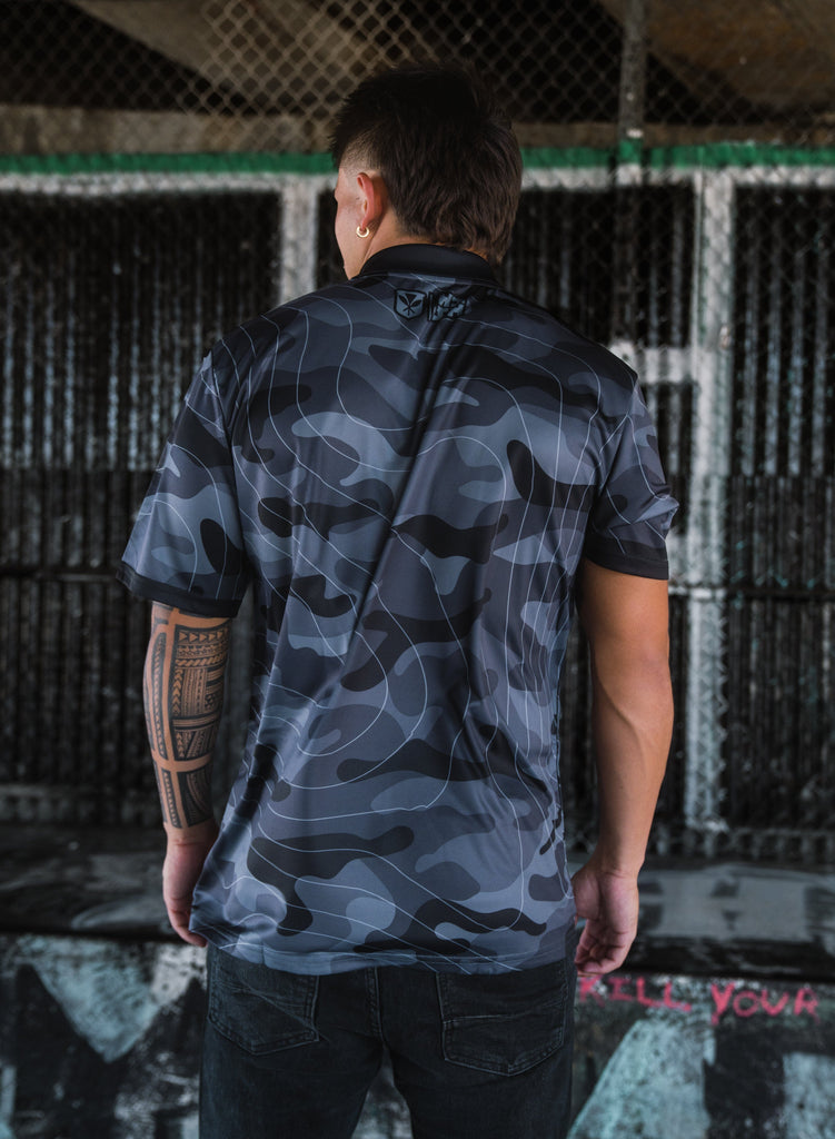 GRAY CAMO LINES GOLF SHIRT Jersey Hawaii's Finest 