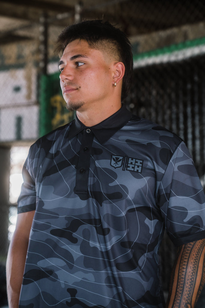 GRAY CAMO LINES GOLF SHIRT Jersey Hawaii's Finest 