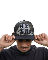 GRAY CAMO MESH LOGO HAT