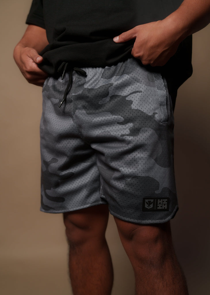 GRAY CAMO MESH SHORTS Shorts Hawaii's Finest SMALL 