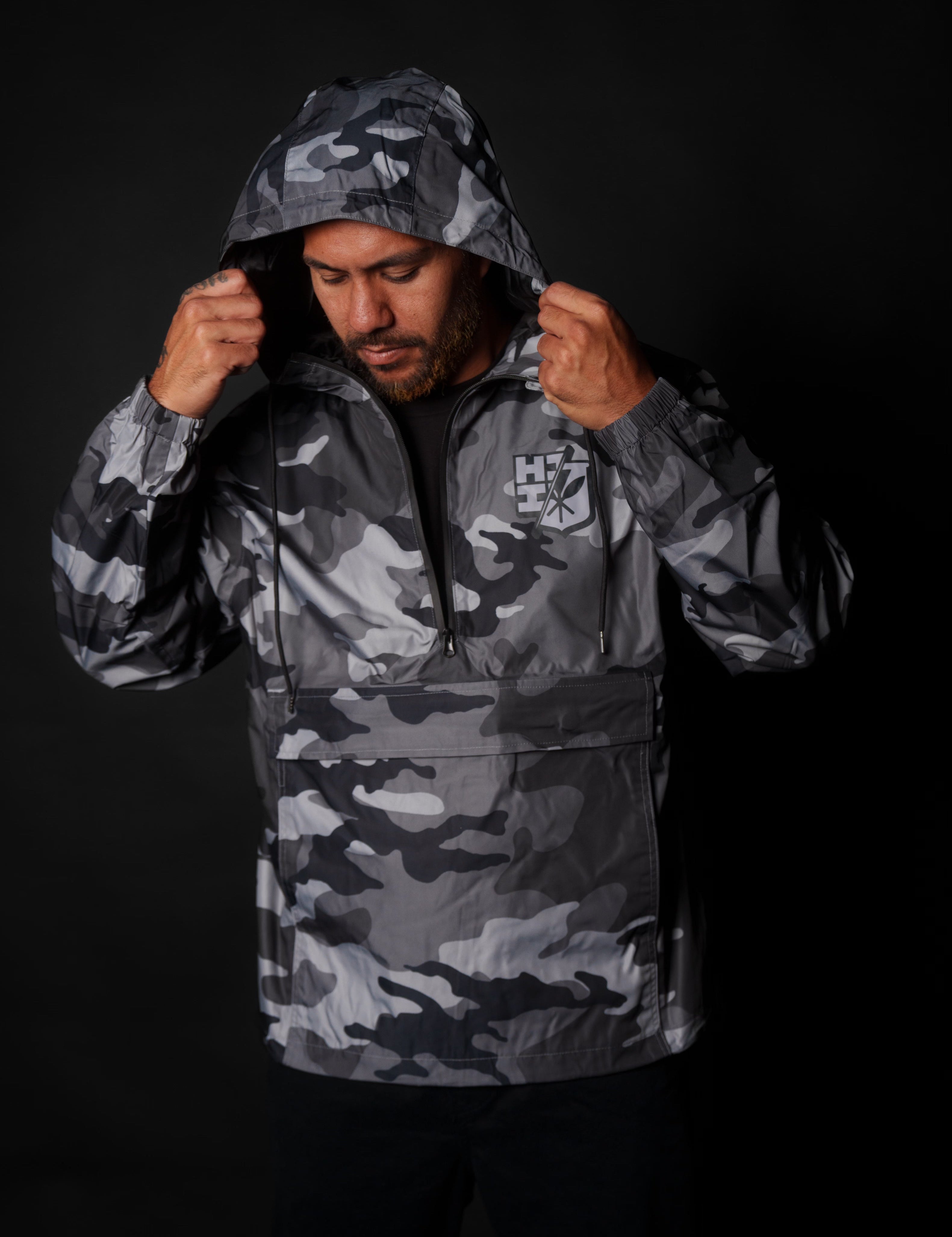 GRAY CAMO RAIN JACKET Jacket Hawaii's Finest X-SMALL 