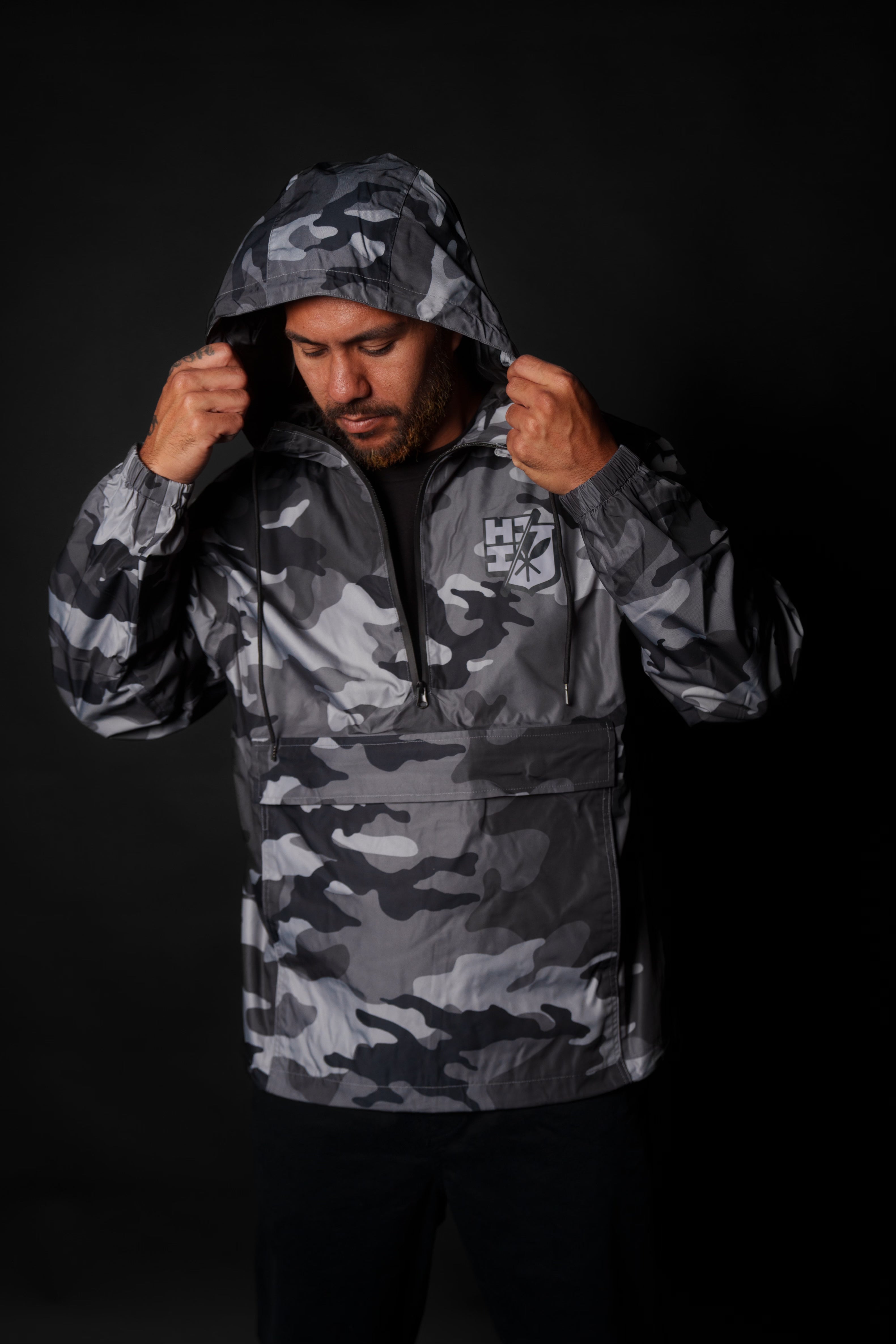 GRAY CAMO RAIN JACKET Jacket Hawaii's Finest X-SMALL 