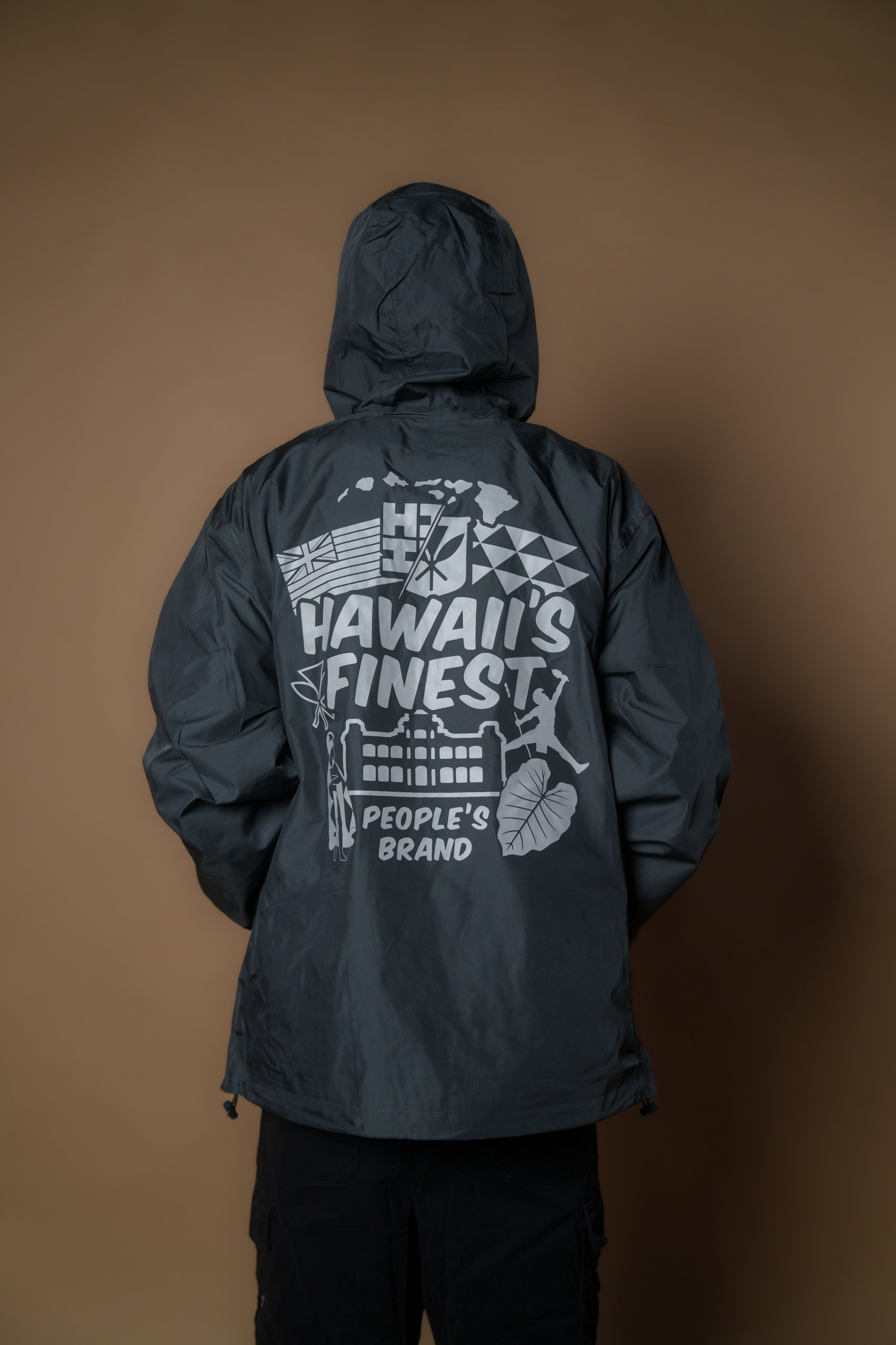 GRAY LOGOS RAIN JACKET Jacket Hawaii's Finest 