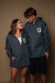 GRAY LOGOS RAIN JACKET Jacket Hawaii's Finest X-SMALL 