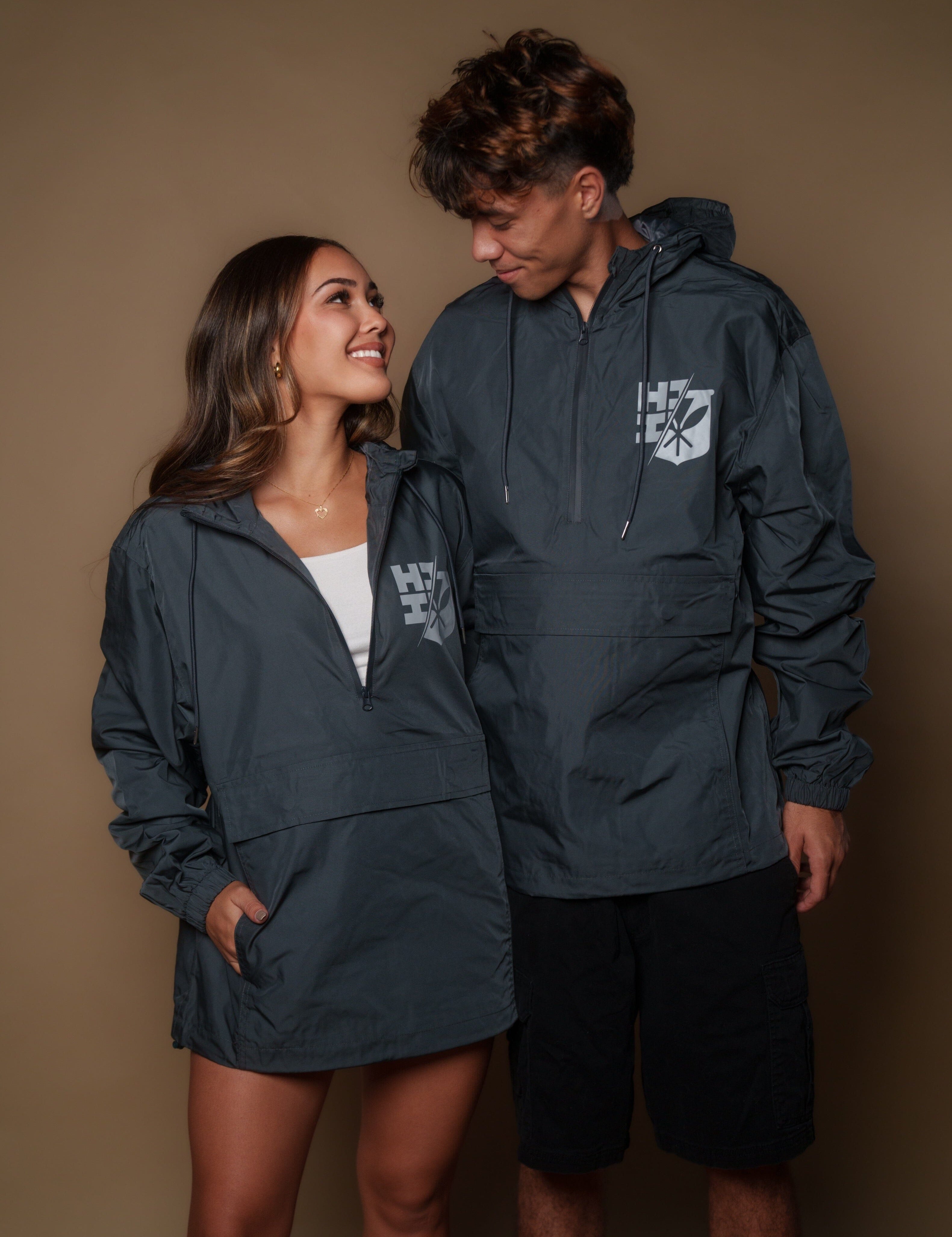 GRAY LOGOS RAIN JACKET Jacket Hawaii's Finest X-SMALL 