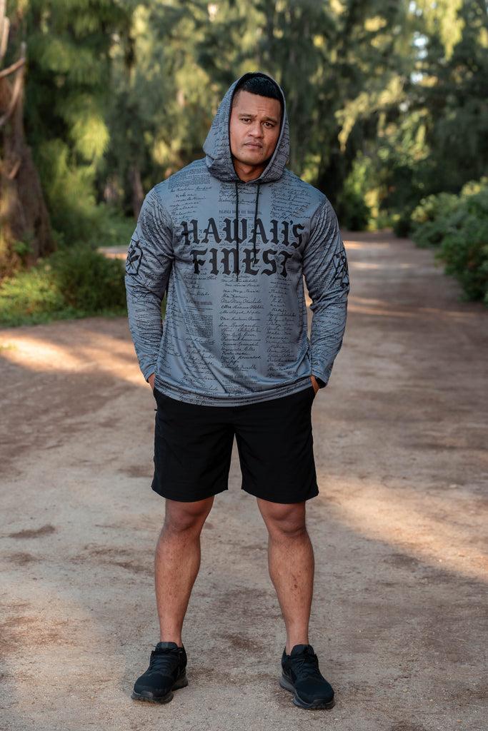 GRAY PETITION DRI-FIT LONGSLEEVE W/HOOD Jacket Hawaii's Finest 