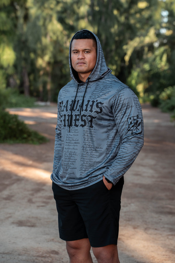 GRAY PETITION DRI-FIT LONGSLEEVE W/HOOD Jacket Hawaii's Finest SMALL 