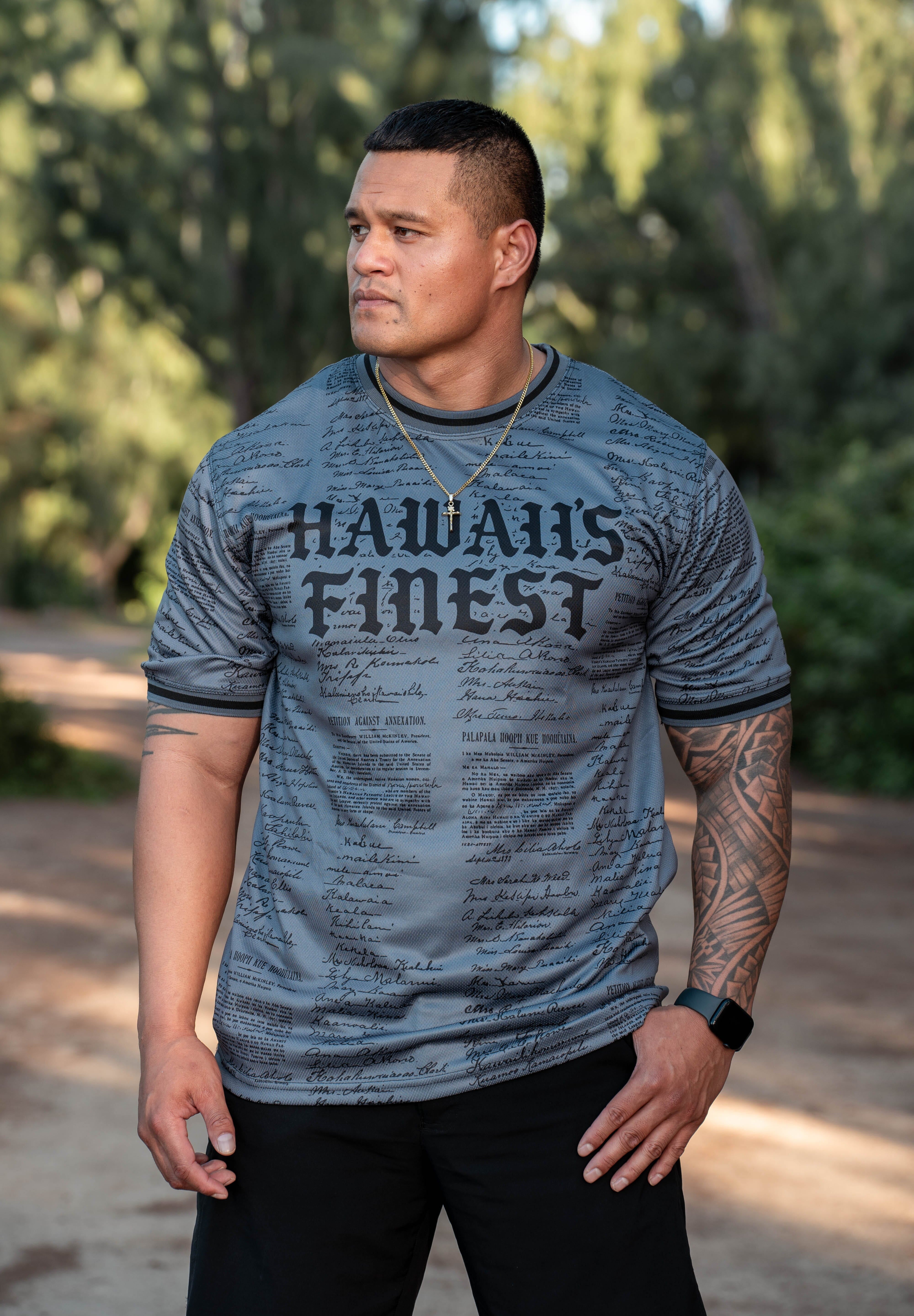 GRAY PETITION SOFTBALL JERSEY Jersey Hawaii's Finest SMALL 