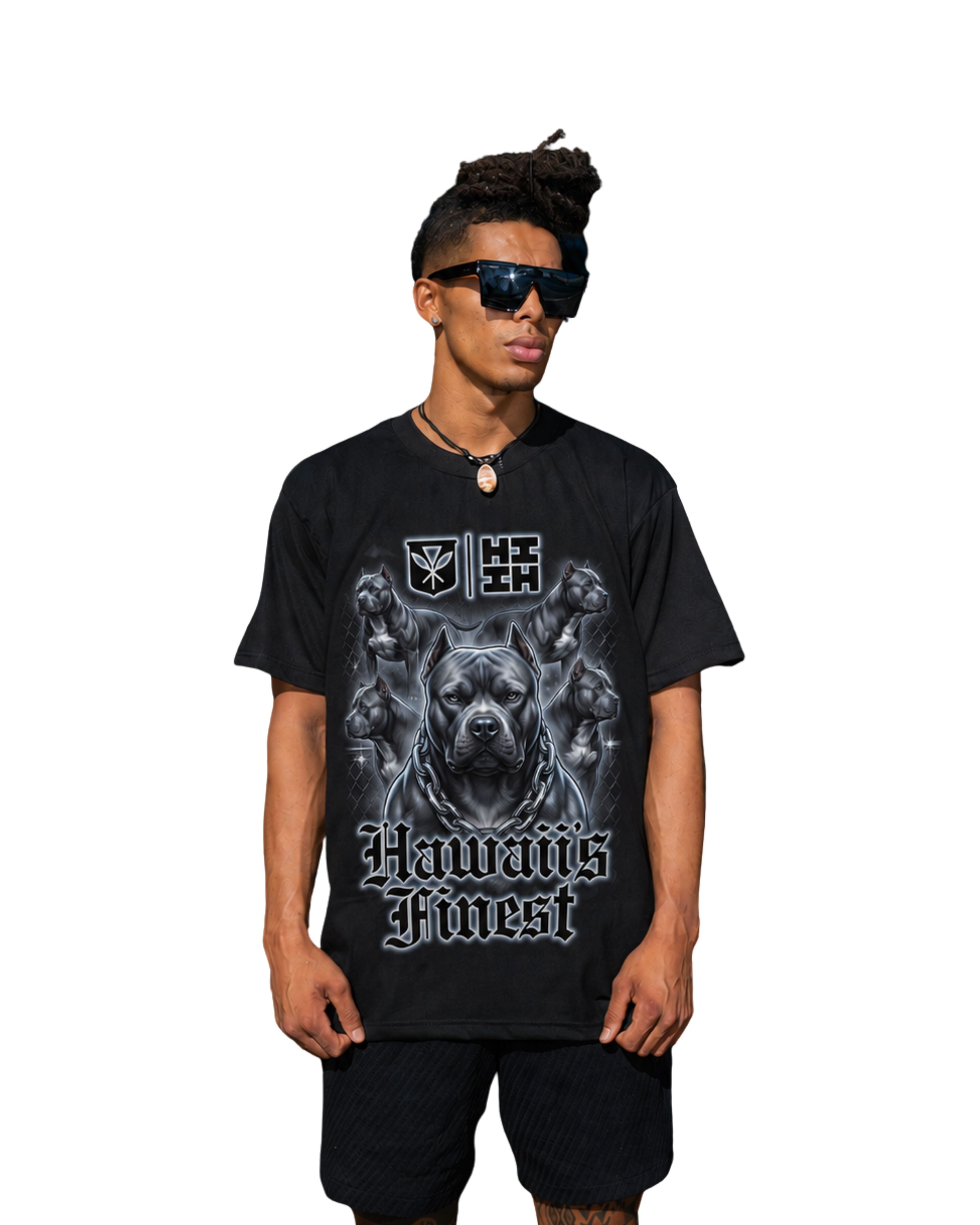 GRAY PIT GRAPHIC TEE Shirts Hawaii's Finest SMALL 