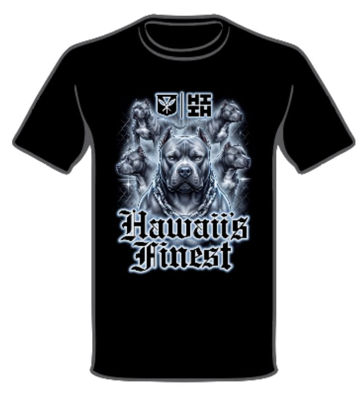 GRAY PIT GRAPHIC TEE Shirts Hawaii's Finest SMALL 