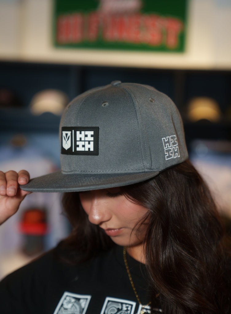 GRAY SIMPLE LOGO RUBBER PATCH HAT Hat Hawaii's Finest 