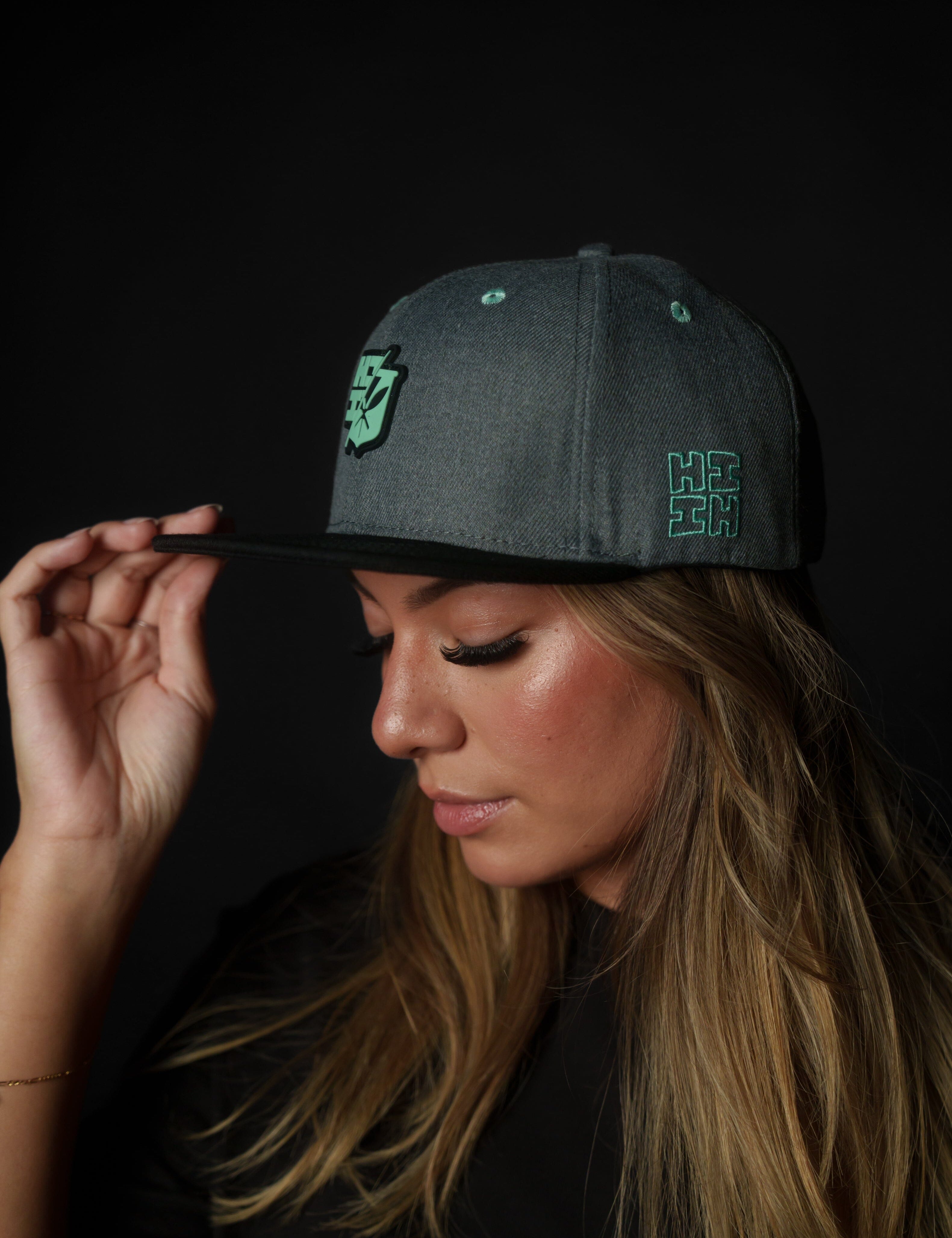 GRAY & TEAL SPLIT LOGO HAT Hat Hawaii's Finest 