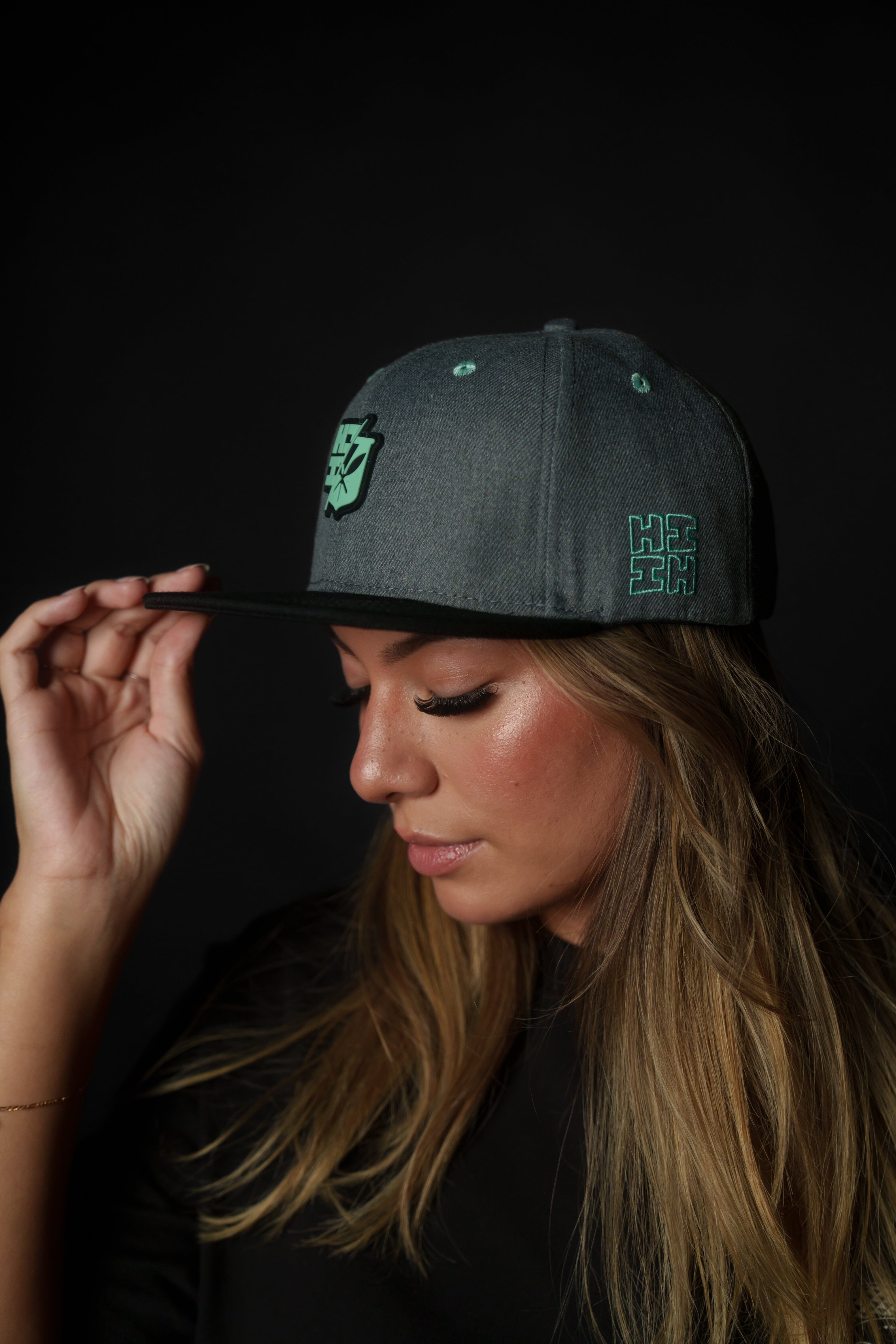 GRAY & TEAL SPLIT LOGO HAT Hat Hawaii's Finest 