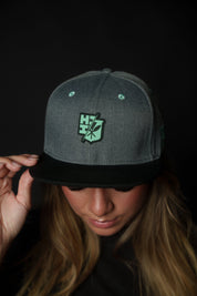 GRAY & TEAL SPLIT LOGO HAT Hat Hawaii's Finest 