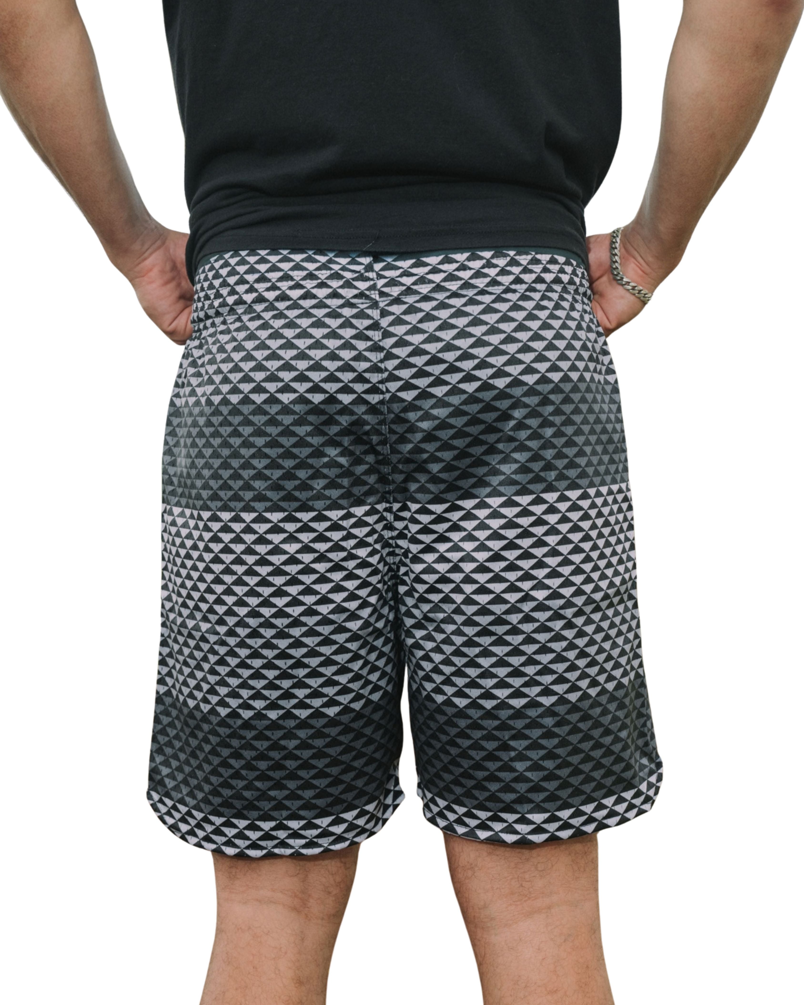 GRAY TRIANGLES MESH SHORTS Shorts Hawaii's Finest 