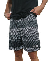 GRAY TRIANGLES MESH SHORTS