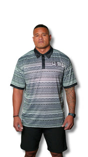 GRAY TRIBAL GOLF SHIRT Jersey Hawaii's Finest SMALL 