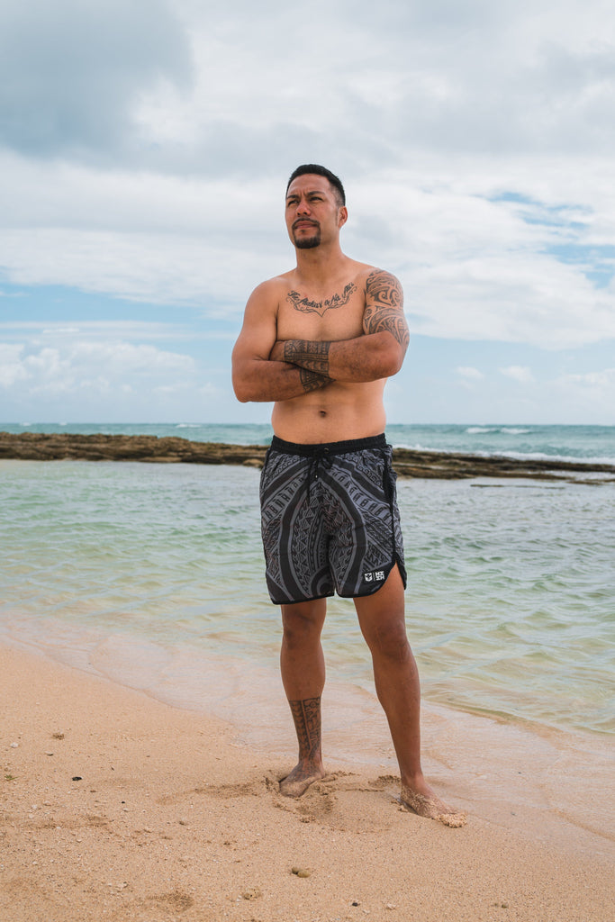 GRAY TRIBAL PERFORMANCE SHORTS Shorts Hawaii's Finest 
