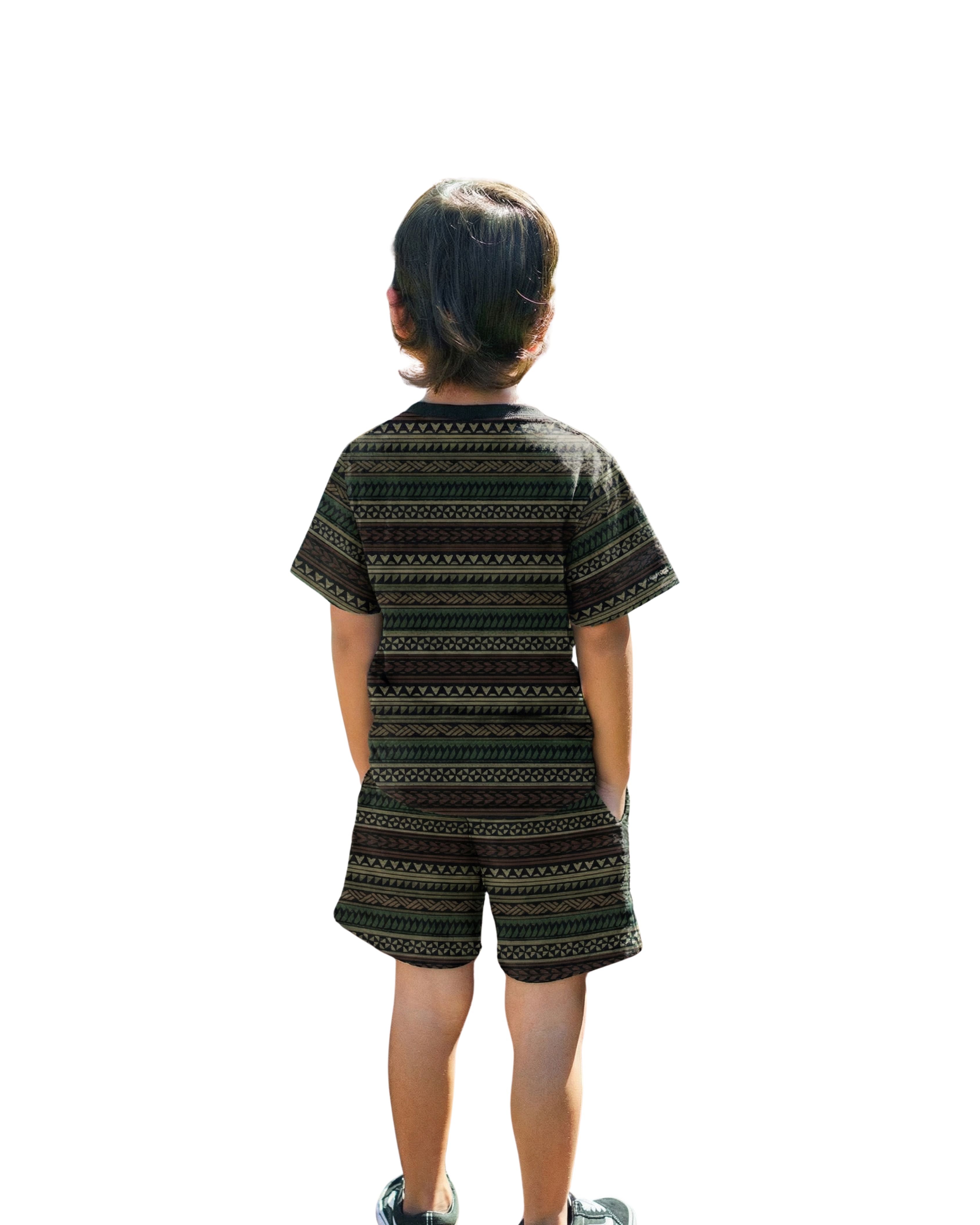 GREEN & BROWN TRIBAL KEIKI T-SHIRT Shirts Hawaii's Finest 
