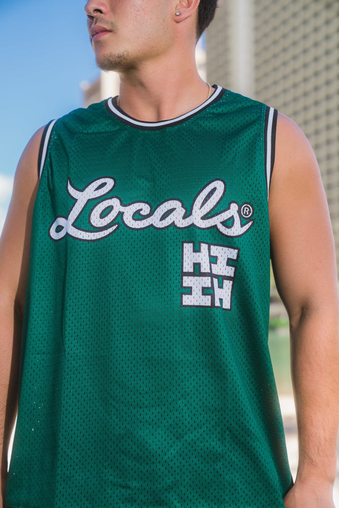 GREEN LOCALS BASKETBALL JERSEY COLLAB Jersey Hawaii's Finest 