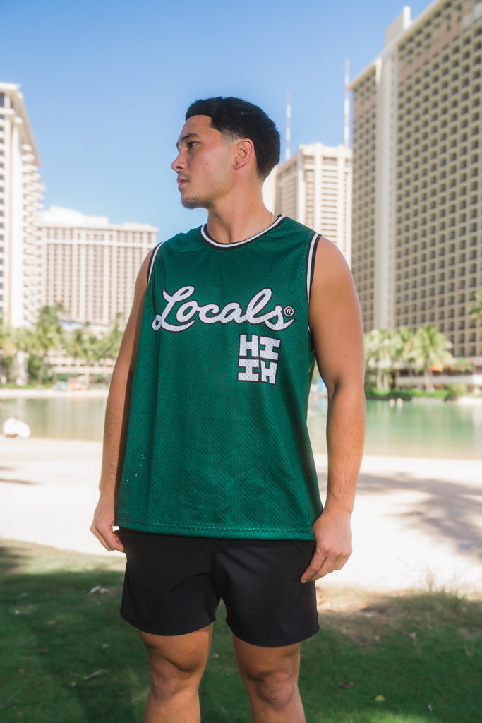 GREEN LOCALS BASKETBALL JERSEY COLLAB Jersey Hawaii's Finest 