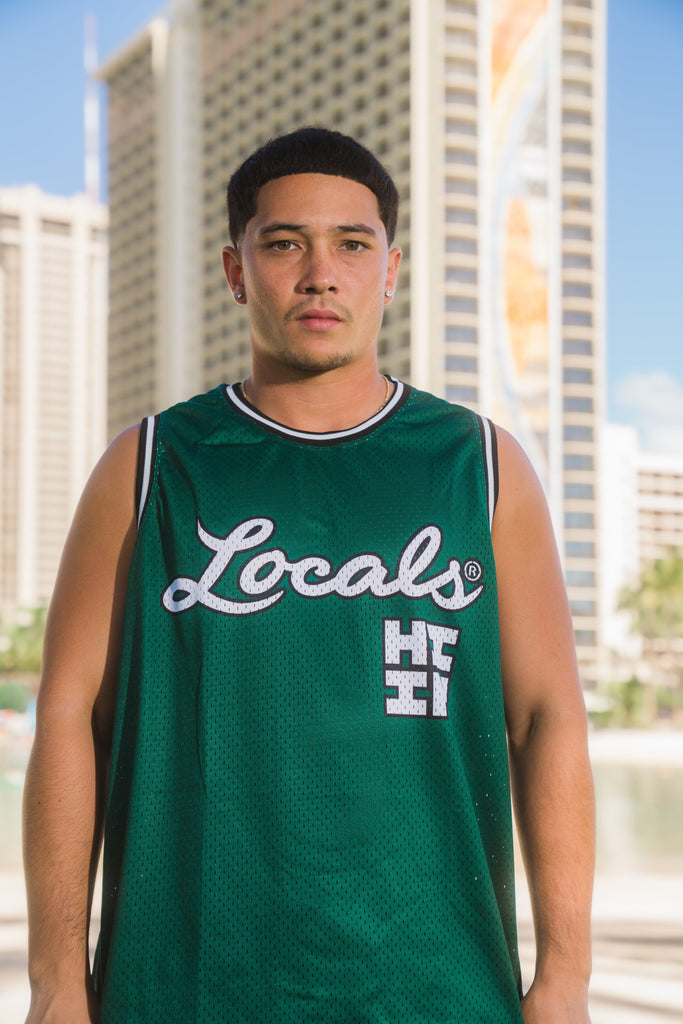 GREEN LOCALS BASKETBALL JERSEY COLLAB Jersey Hawaii's Finest SMALL 