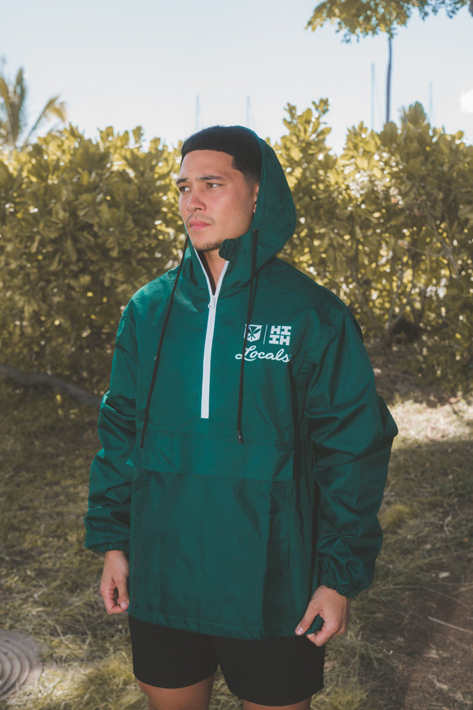 GREEN LOCALS RAIN JACKET COLLAB Jacket Hawaii's Finest SMALL 