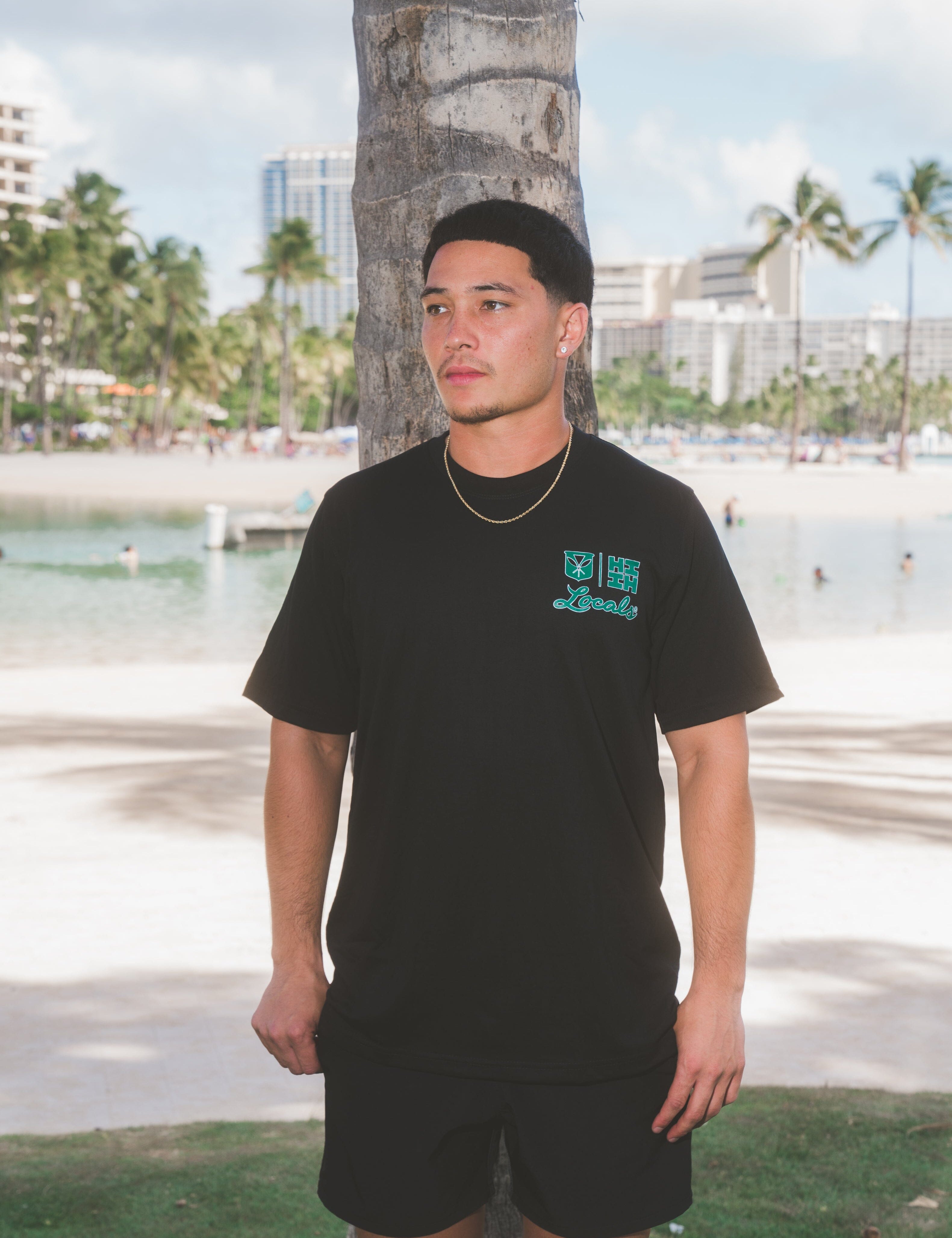 GREEN LOCALS T-SHIRT COLLAB Shirts Hawaii's Finest SMALL 