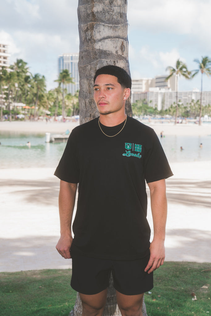 GREEN LOCALS T-SHIRT COLLAB Shirts Hawaii's Finest SMALL 